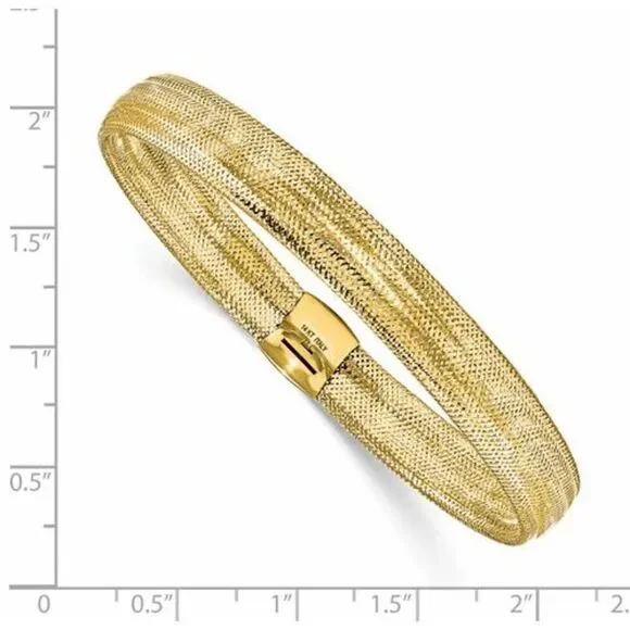 Leslie's 14K Polished Mesh Stretch Bracelet